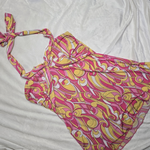 Vintage Pink and Yellow Halter Top - Picture 1 of 2